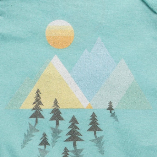 digital print of forest and mountains