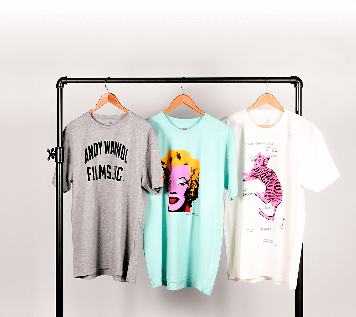 Shirts printed by Clockwise with designs from Andy Warhol.